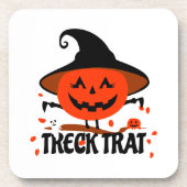Treck Trat Pumpkin Lächeln Getränkeuntersetzer (Vorderseite)