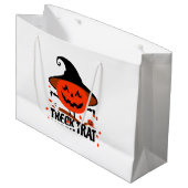Treck Trat Pumpkin Lächeln Große Geschenktüte (Vorderseite Schrägansicht)