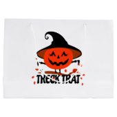 Treck Trat Pumpkin Lächeln Große Geschenktüte (Rückseite)