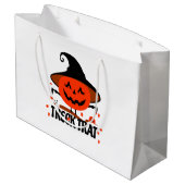 Treck Trat Pumpkin Lächeln Große Geschenktüte (Rückseite Schrägansicht)