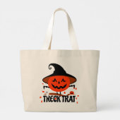 Treck Trat Pumpkin Lächeln Jumbo Stoffbeutel (Rückseite)