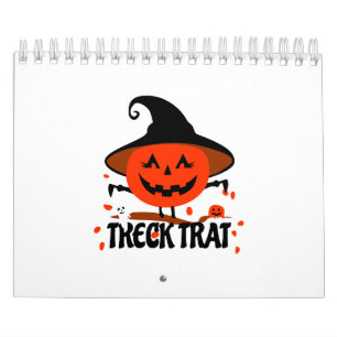 Treck Trat Pumpkin Lächeln Kalender