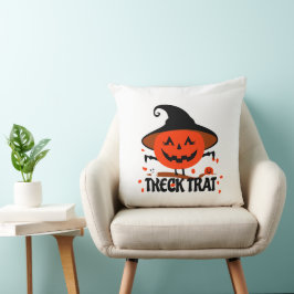 Treck Trat Pumpkin Lächeln Kissen
