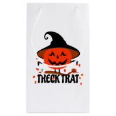 Treck Trat Pumpkin Lächeln Kleine Geschenktüte (Rückseite)