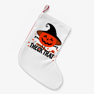 Treck Trat Pumpkin Lächeln Kleiner Weihnachtsstrumpf