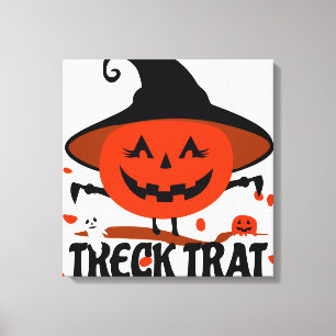 Treck Trat Pumpkin Lächeln Leinwanddruck