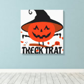 Treck Trat Pumpkin Lächeln Leinwanddruck (Insitu (Holzboden))