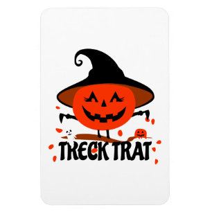 Treck Trat Pumpkin Lächeln Magnet