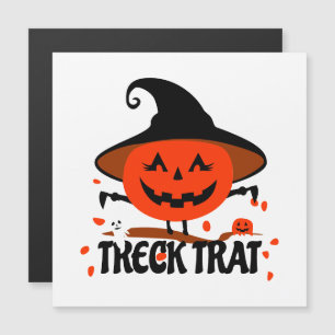Treck Trat Pumpkin Lächeln Magnetkarte
