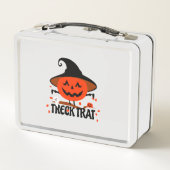 Treck Trat Pumpkin Lächeln Metall Brotdose (Rückseite)
