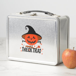 Treck Trat Pumpkin Lächeln Metall Brotdose