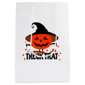 Treck Trat Pumpkin Lächeln Mittlere Geschenktüte (Rückseite)