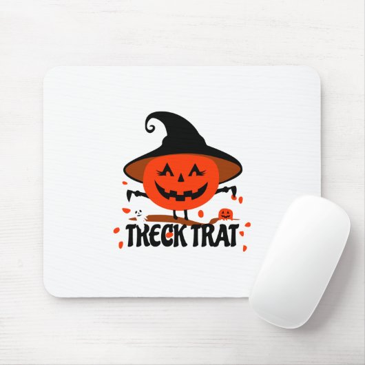 Treck Trat Pumpkin Lächeln Mousepad (Mit Mouse)