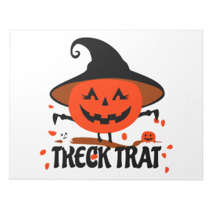 Treck Trat Pumpkin Lächeln Notizblock
