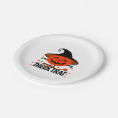 Treck Trat Pumpkin Lächeln Pappteller (Schrägansicht)