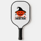 Treck Trat Pumpkin Lächeln Pickleball Schläger (Rückseite)