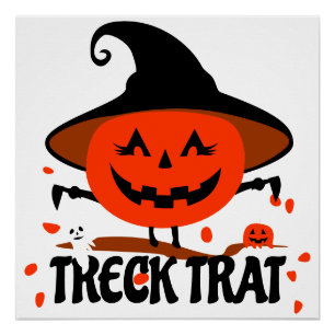 Treck Trat Pumpkin Lächeln Poster