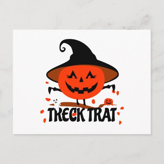 Treck Trat Pumpkin Lächeln Postkarte (Vorderseite)