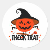 Treck Trat Pumpkin Lächeln Runder Aufkleber (Vorderseite)