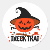 Treck Trat Pumpkin Lächeln Runder Aufkleber (Vorderseite)