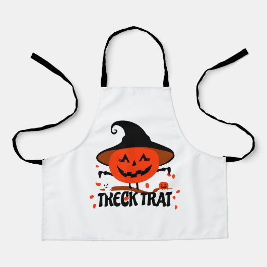 Treck Trat Pumpkin Lächeln Schürze (Vorderseite)