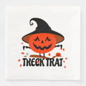 Treck Trat Pumpkin Lächeln Serviette (Vorderseite)