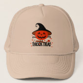 Treck Trat Pumpkin Lächeln Truckerkappe (Vorderseite)