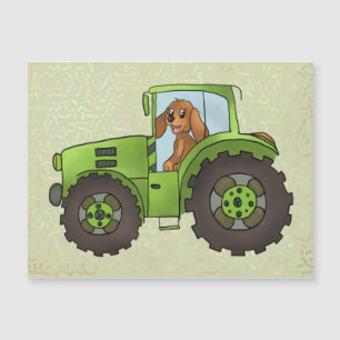 Trecker mit Hund Magnetkarte