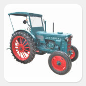 Trecker-Oldtimer Quadratischer Aufkleber (Vorderseite)