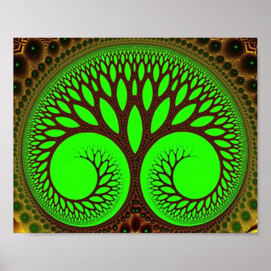 Tree 2 Fine Green Fraktal Art Poster (Vorne)