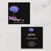 *~* Tree Amethyst Jewels Gold Glitzer Magical Quadratische Visitenkarte (Vorne/Hinten)