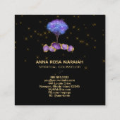 *~* Tree Amethyst Jewels Gold Glitzer Magical Quadratische Visitenkarte (Rückseite)