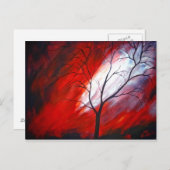 Tree and Red Sky Postcard Postkarte (Vorne/Hinten)
