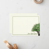 Tree and Star von David Bar Mitzvah Vielen Dank Mitteilungskarte (Vorderseite/Rückseite Beispiel)