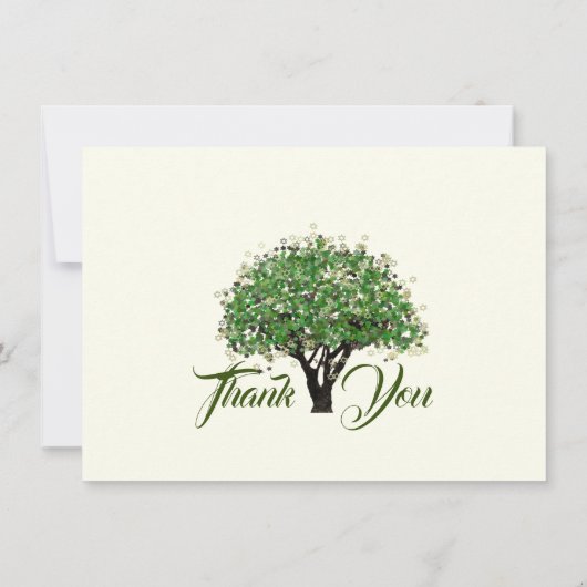 Tree and Star von David Bar Mitzvah Vielen Dank Mitteilungskarte (Rückseite)
