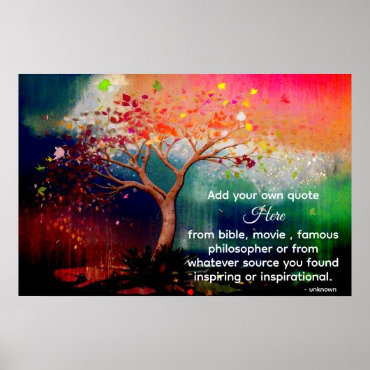 *~* Tree AP81 Artistic Ethereal Calming DIY Zitat Poster (Vorne)