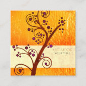 Tree auf Gold-Metallic-Holistik-Trainer oder Thera Quadratische Visitenkarte (Vorderseite)