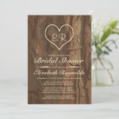 Tree Bark Bridal Dusche Einladungen (Stehend Vorderseite)