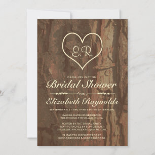 Tree Bark Bridal Dusche Einladungen