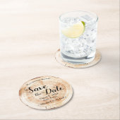 Tree Bark Ring Hintergrund Rustikale Hochzeit Runder Pappuntersetzer (Vor Ort)