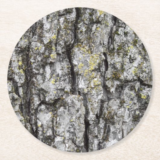 Tree Bark Runder Pappuntersetzer (Vorderseite)