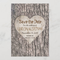 Tree Bark Save the Date Card