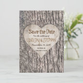 Tree Bark Save the Date Card (Stehend Vorderseite)