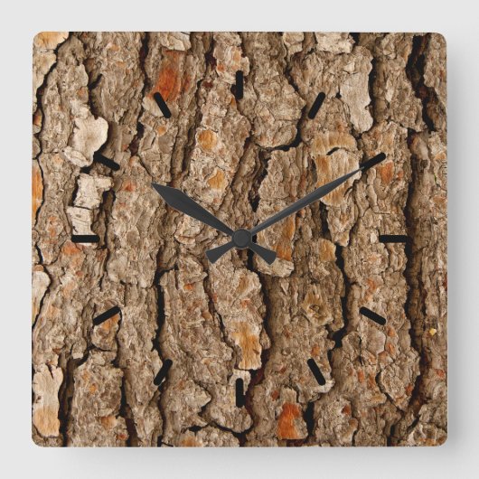 Tree Bark Texture Quadratische Wanduhr (Vorderseite)