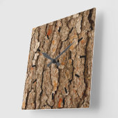 Tree Bark Texture Quadratische Wanduhr (Winkel)