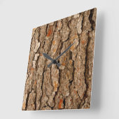 Tree Bark Texture Quadratische Wanduhr (Winkel)
