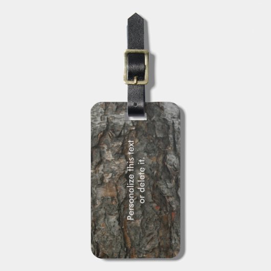 Tree Bark Textured LUGGAGE TAG Gepäckanhänger (Vorderseite vertikal)