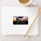 Tree bei Sunset Rücksendeadressen-Aufkleber Adressaufkleber (Insitu)