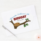 Tree Bird Nest Baby Birds Kid's Birthday Party Ovaler Aufkleber (Umschlag)