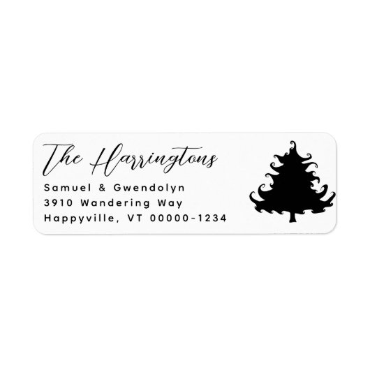 Tree Black and White Return Address labels (Vorne)